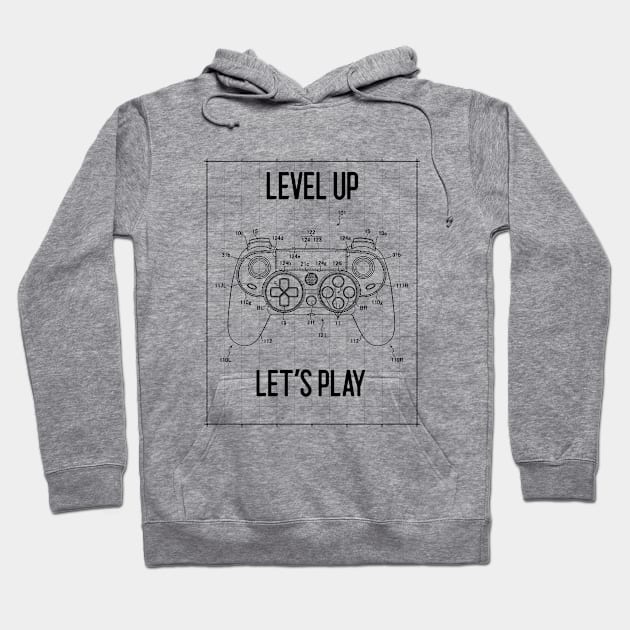 Level Up, Let's Play Hoodie by Creative Meows